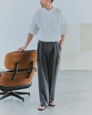Two Tuck Draping Cargo Slacks / Polyester & Rayon Blend