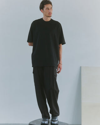 Two Tuck Draping Cargo Slacks / Polyester & Rayon Blend