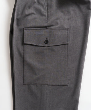 Two Tuck Draping Cargo Slacks / Polyester & Rayon Blend