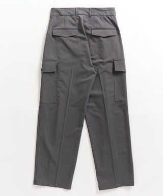 Two Tuck Draping Cargo Slacks / Polyester & Rayon Blend